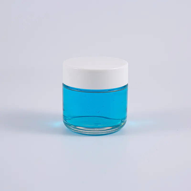 وعاء كريم سميك دائري الشكل PETG بسعة 120 جرام مع غطاء لولبي أبيض