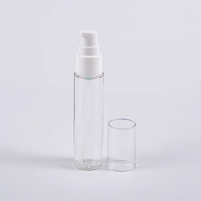 استخدام السفر 20 مل 30 مل 40 مل زجاجة محلول PETG رفيعة مع مضخة استخدام السفر 20 مل 30 مل 40 مل زجاجة محلول PETG رفيعة مع مضخة